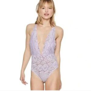 HAH Comin In Haht Lace Bodysuit Lavender Size S NWT